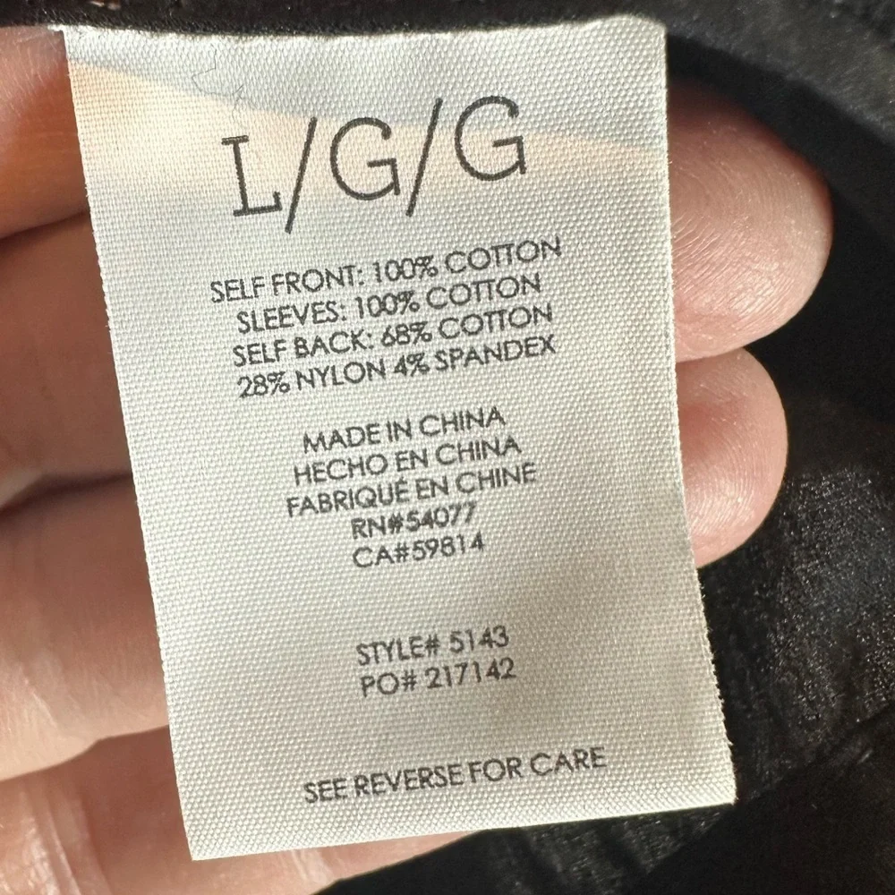 CABI Women's Large #5143 Windbreaker Black Multi-Media V-Neck Cardigan Sweater